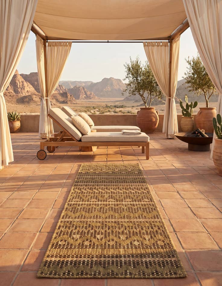 Detail image of 2' x 6' Easy-Clean Modern Indoor / Outdoor Runner Rug
