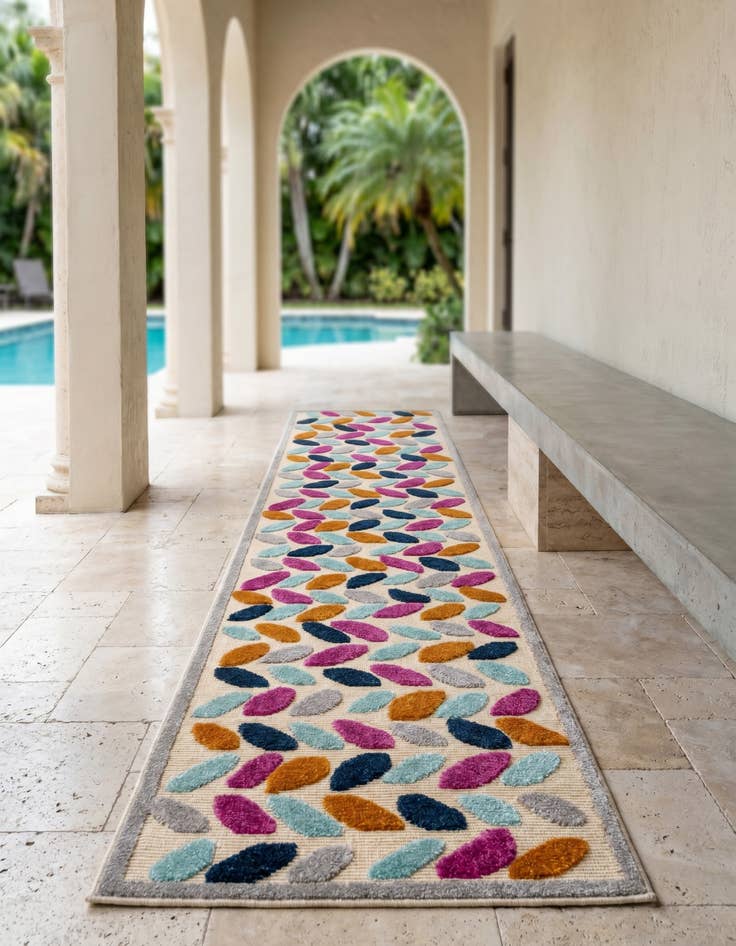 Detail image of 2' x 10' Easy-Clean Aruba Indoor / Outdoor Runner Rug