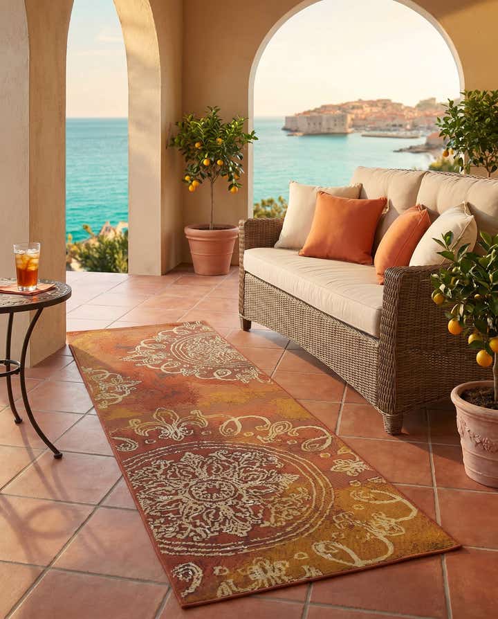2' x 6' Easy-Clean Modern Indoor / Outdoor Runner Rug