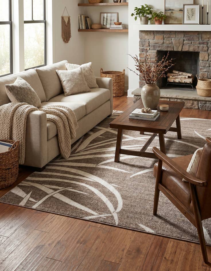 Detail image of 6' x 9' Easy-Clean Botanical Indoor / Outdoor Rug