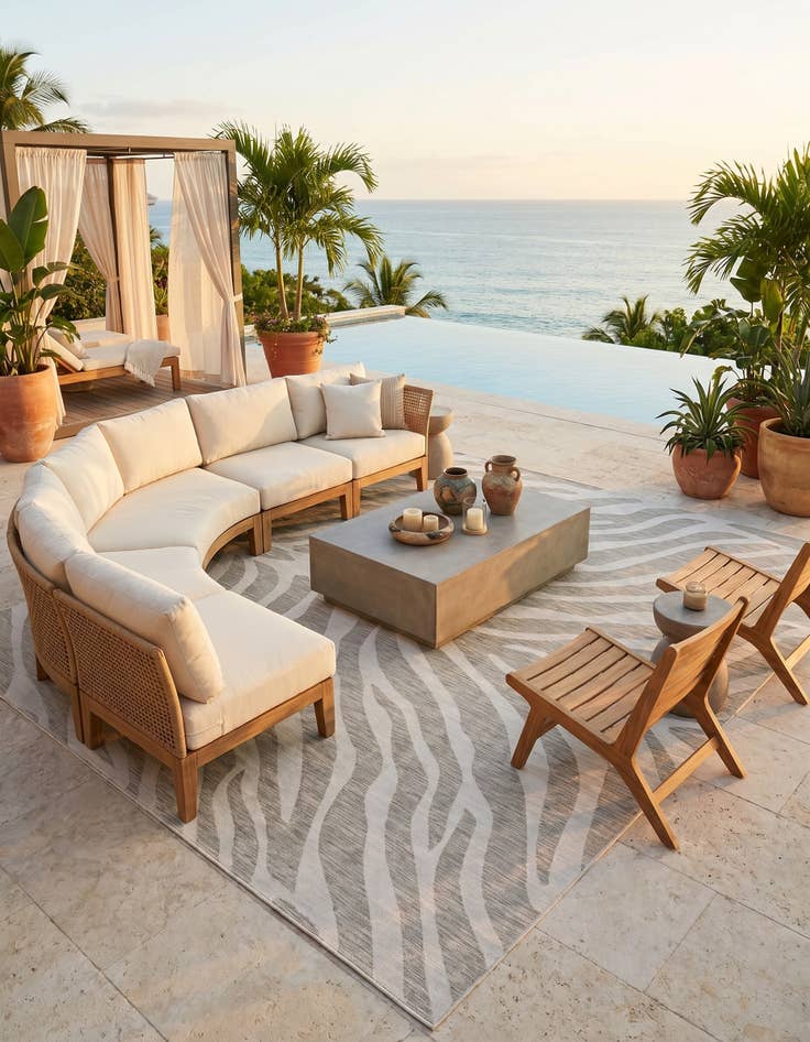 Detail image of 10' x 10' Easy-Clean Safari Indoor / Outdoor Square Rug