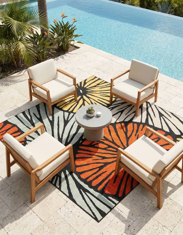 Detail image of 10' x 10' Easy-Clean Casablanca Indoor / Outdoor Square Rug