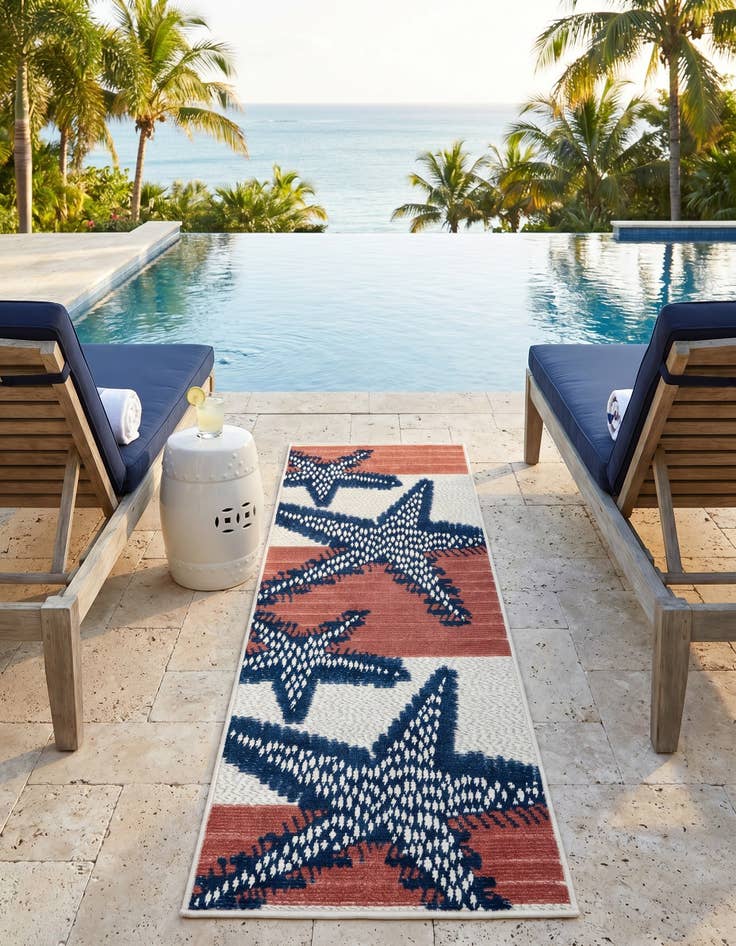 Detail image of 2' x 6' Easy-Clean Belize Indoor / Outdoor Runner Rug