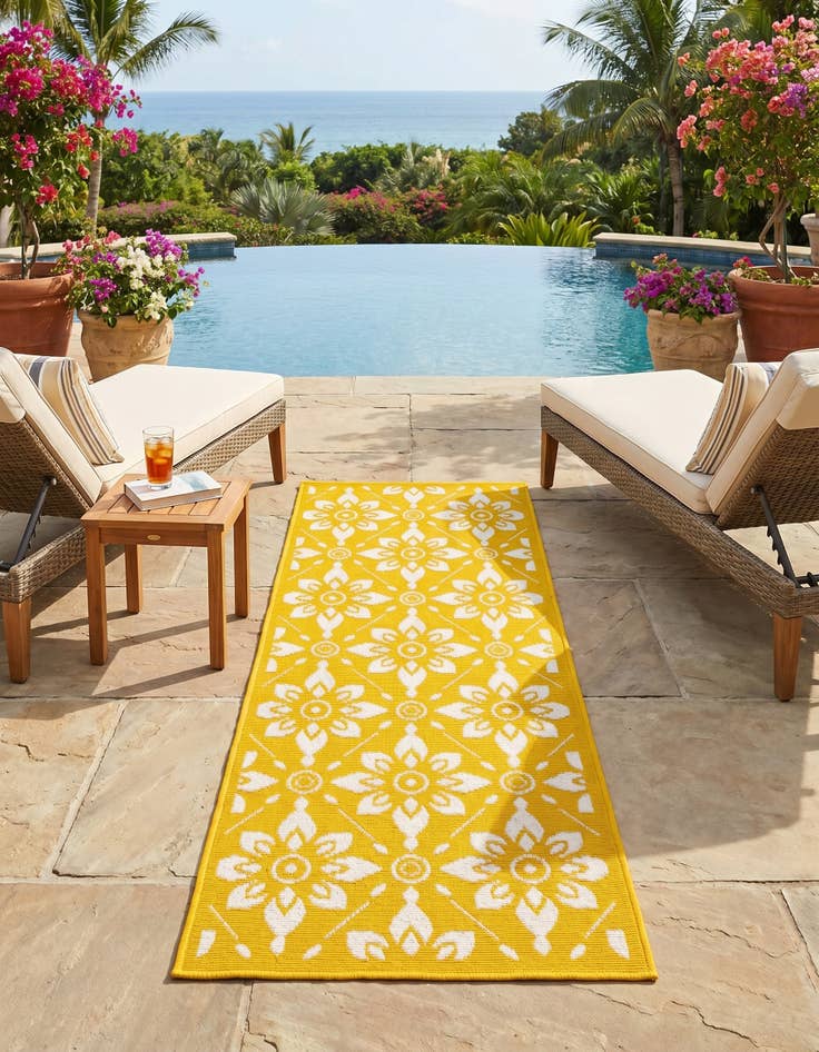 Detail image of 2' x 5' Easy-Clean Lattice Indoor / Outdoor Runner Rug