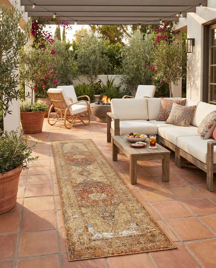 2' x 8' Easy-Clean Traditional Indoor / Outdoor Runner Rug