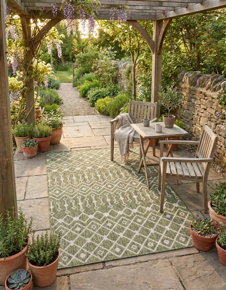 Detail image of 3' x 5' 3 Easy-Clean Lattice Indoor / Outdoor Rug