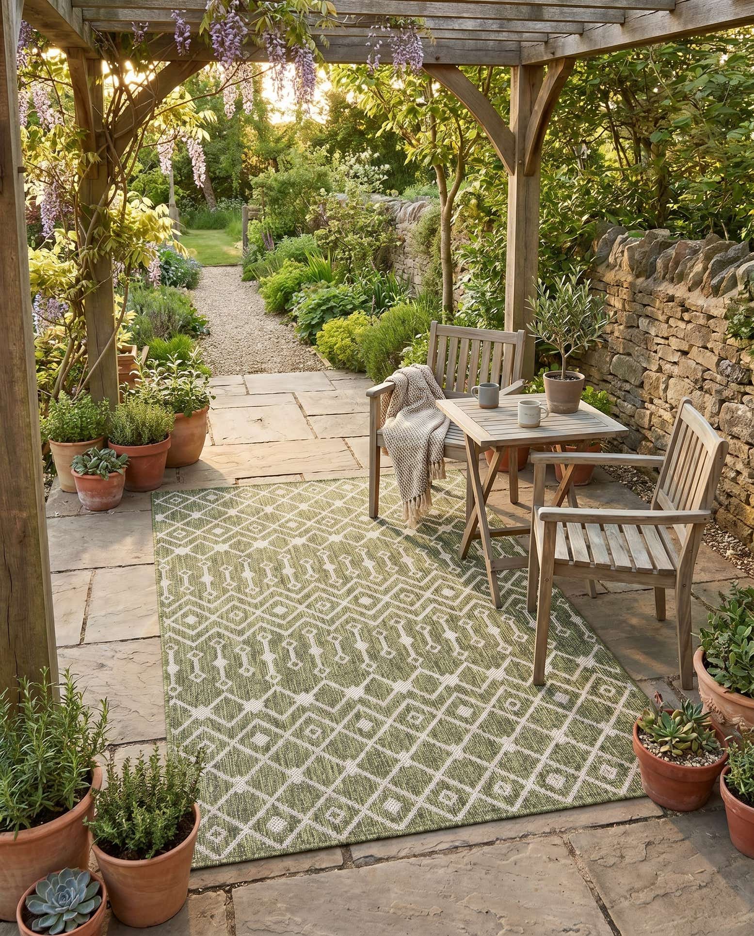 3' x 5' 3 Easy-Clean Lattice Indoor / Outdoor Rug