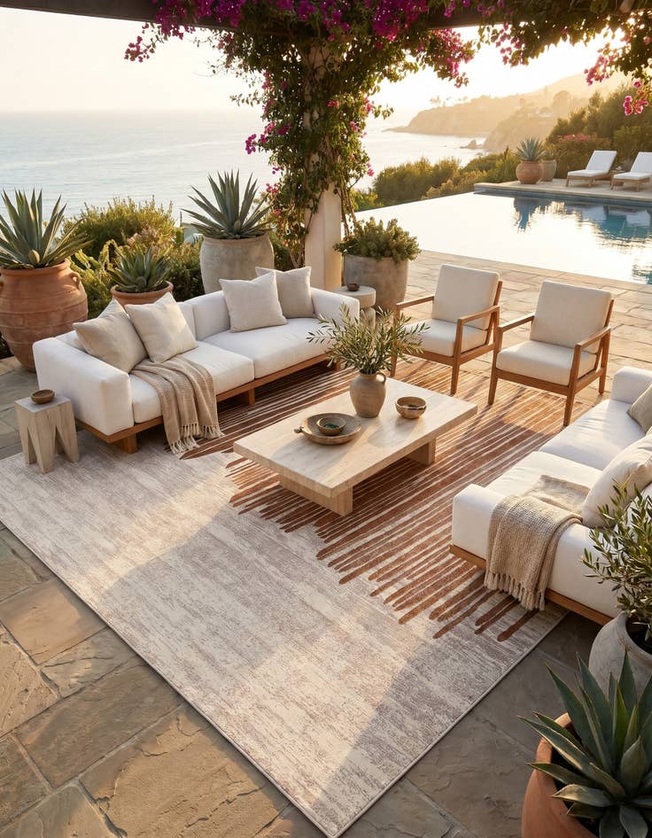 Detail image of 9' x 12' Easy-Clean Modern Indoor / Outdoor Rug