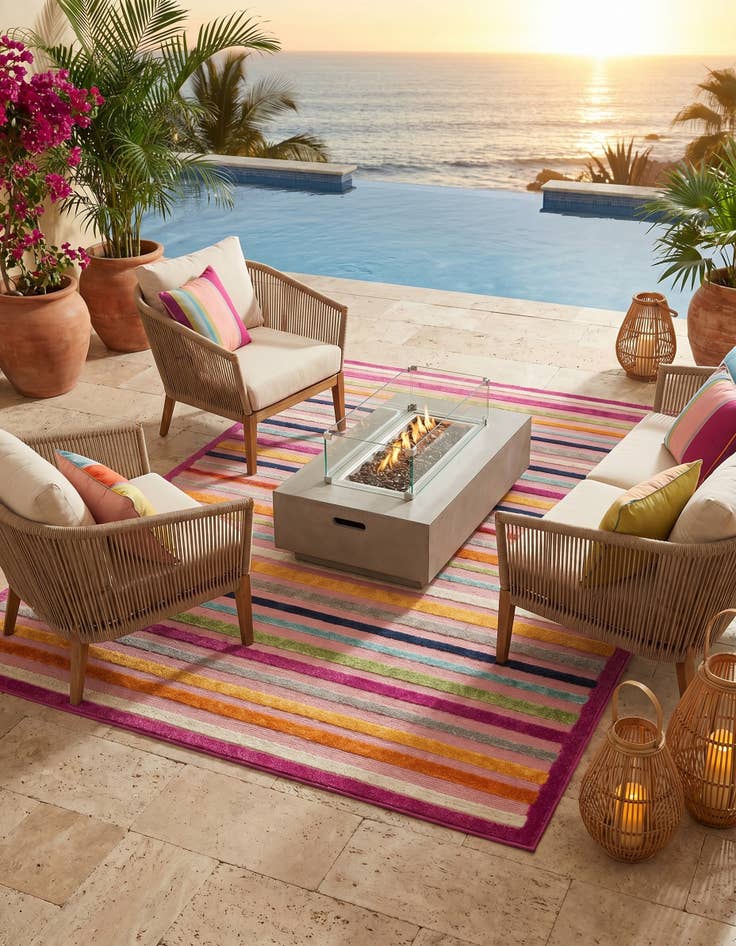 Detail image of 6' x 9' Easy-Clean Aruba Indoor / Outdoor Rug
