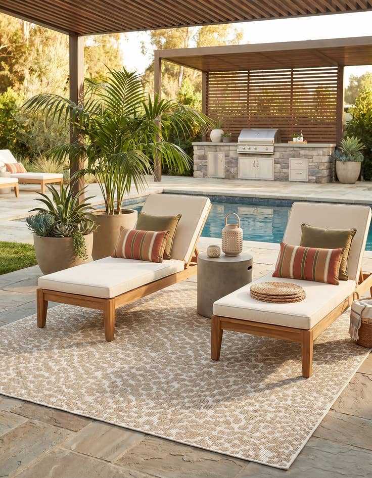 Detail image of 7' 10 x 7' 10 Easy-Clean Safari Indoor / Outdoor Square Rug