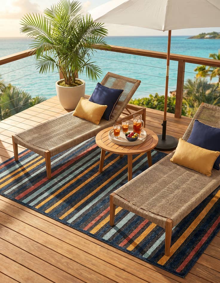 Detail image of 5' 3 x 8' Easy-Clean Belize Indoor / Outdoor Rug