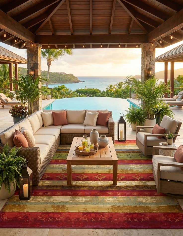 Detail image of 10' x 12' 2 Easy-Clean Modern Indoor / Outdoor Rug