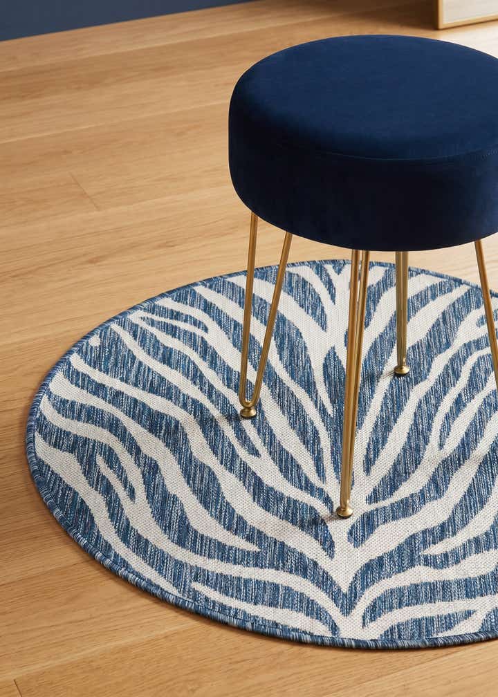 3' x 3' Easy-Clean Safari Indoor / Outdoor Round Rug
