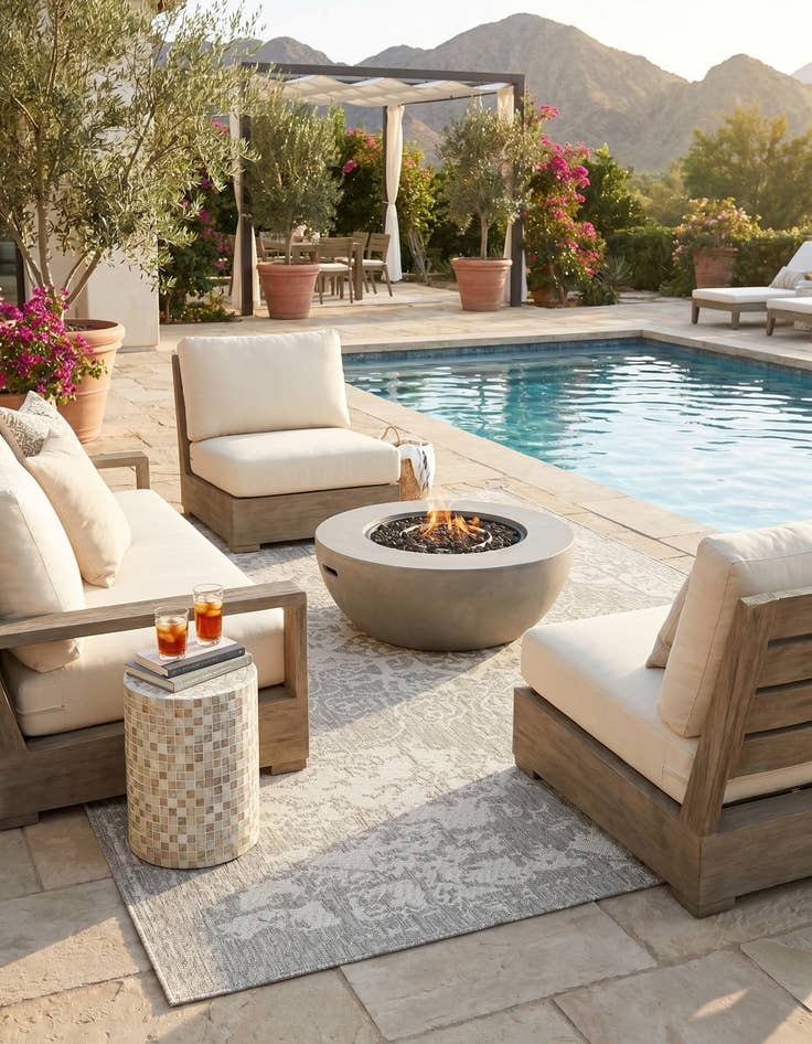 Detail image of 7' 10 x 10' Easy-Clean Jill Zarin Dubai Indoor / Outdoor Rug