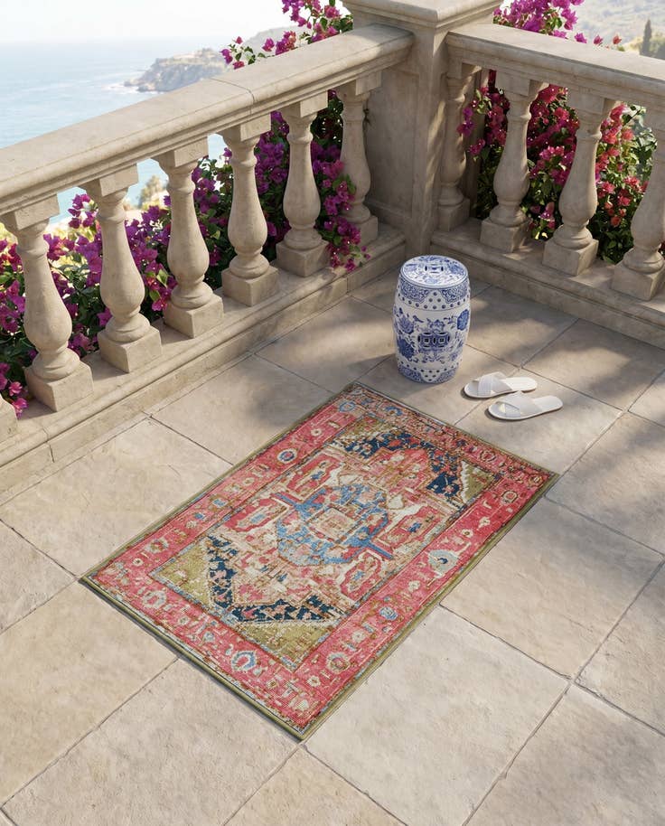 Detail image of 2' x 3' Easy-Clean Traditional Indoor / Outdoor Rug
