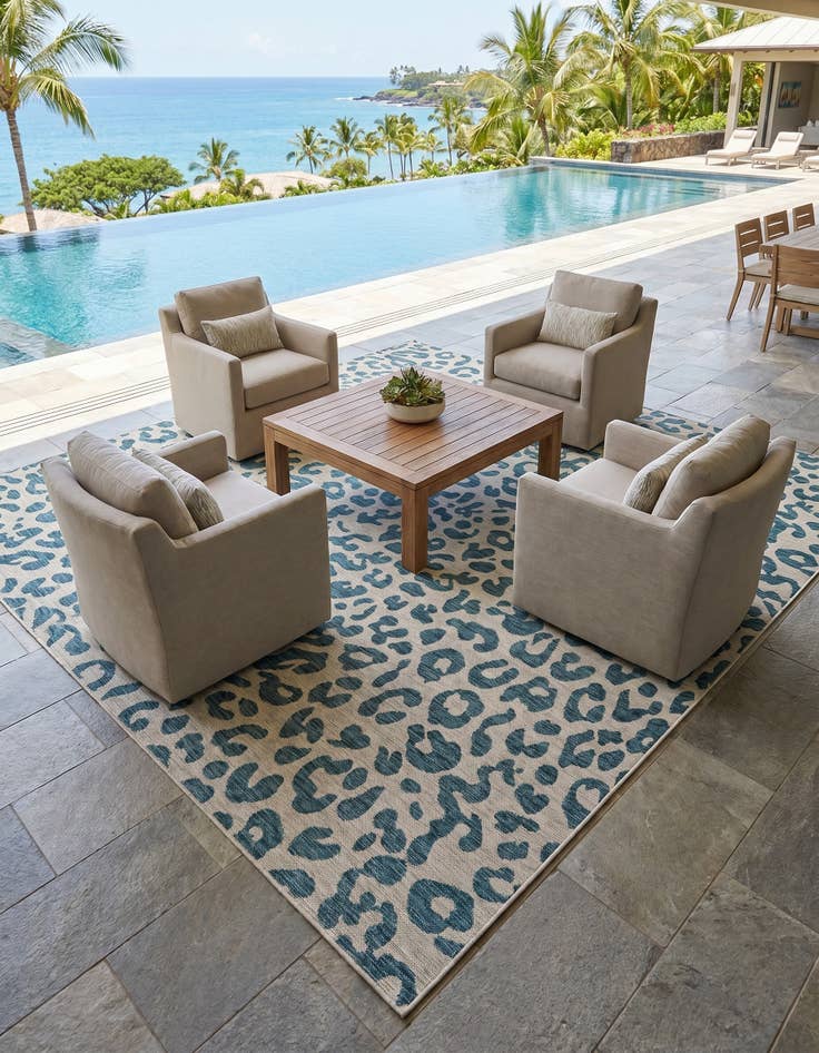 Detail image of 10' 8 x 10' 8 Easy-Clean Safari Indoor / Outdoor Square Rug