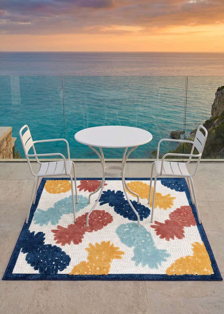 5' 3 x 5' 3 Easy-Clean Belize Indoor / Outdoor Square Rug