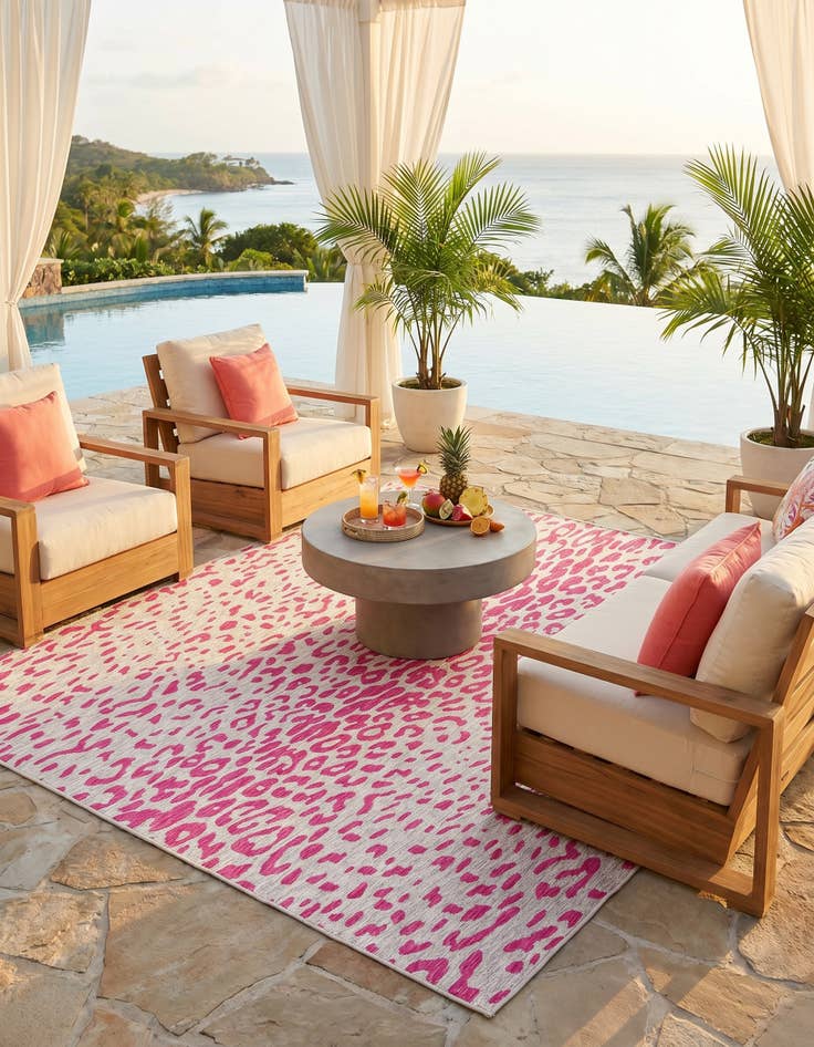 Detail image of 10' x 10' Easy-Clean Safari Indoor / Outdoor Square Rug