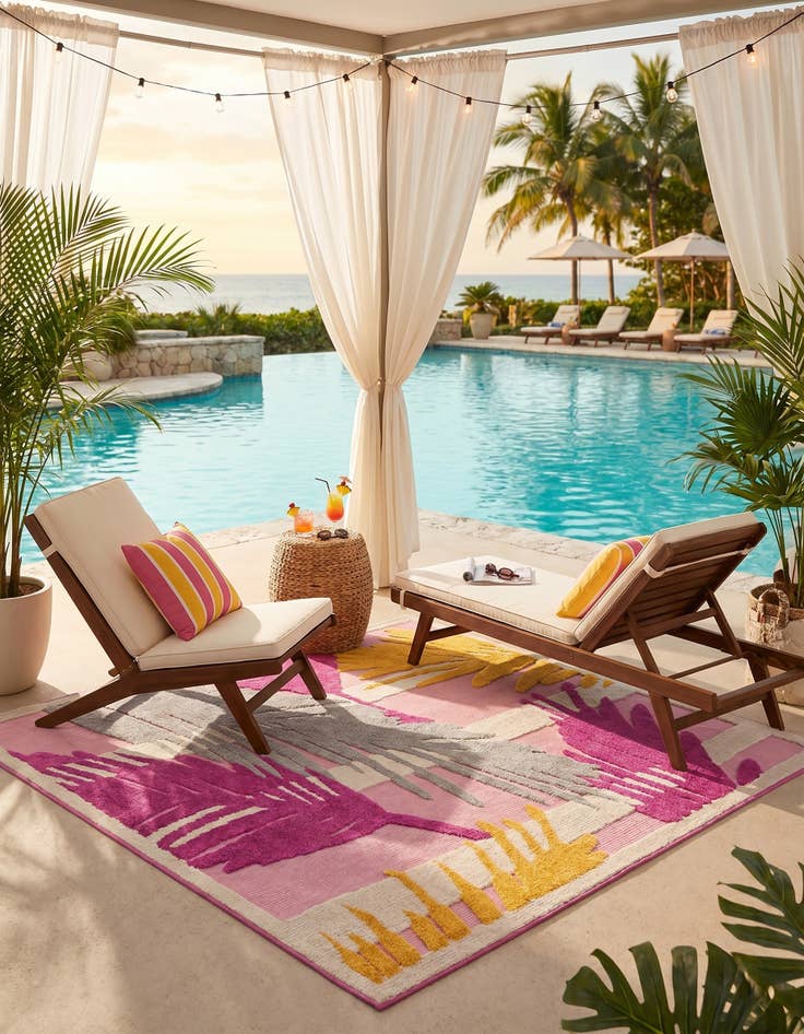 Detail image of 5' 3 x 5' 3 Easy-Clean Aruba Indoor / Outdoor Square Rug