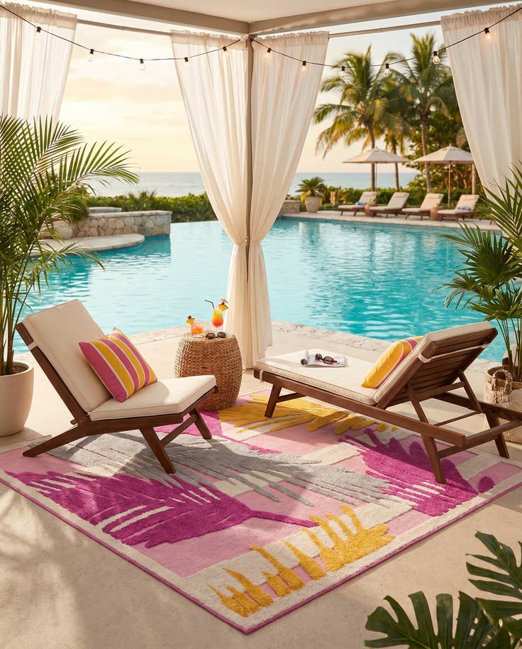 Detail image of 5' 3 x 5' 3 Easy-Clean Aruba Indoor / Outdoor Square Rug