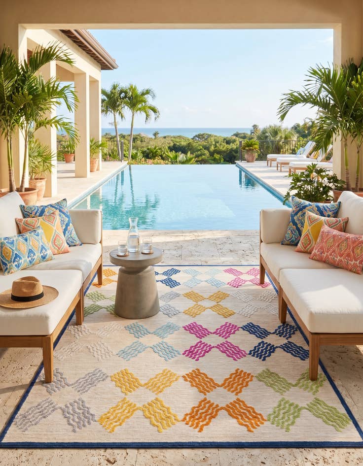 Detail image of 5' x 7' 7 Easy-Clean Indoor / Outdoor Rug