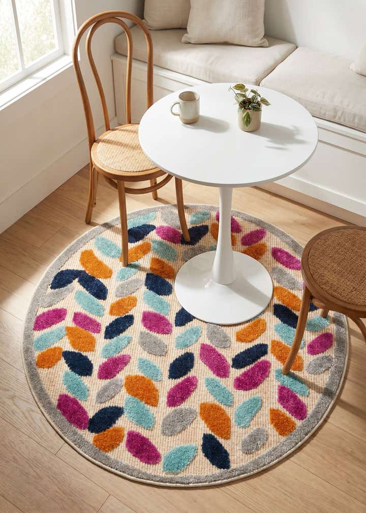 3' 3 x 3' 3 Easy-Clean Aruba Indoor / Outdoor Round Rug
