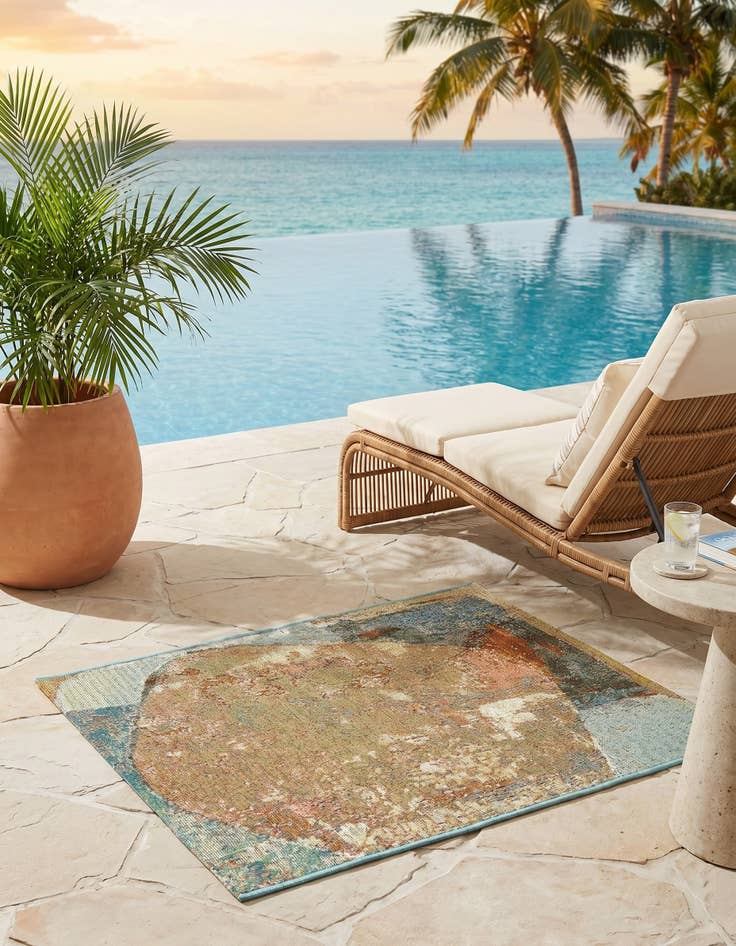 Detail image of 2' x 3' 1 Easy-Clean Modern Indoor / Outdoor Rug