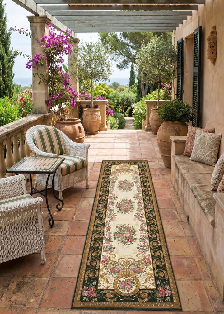 2' 7 x 10' Easy-Clean Traditional Indoor / Outdoor Runner Rug