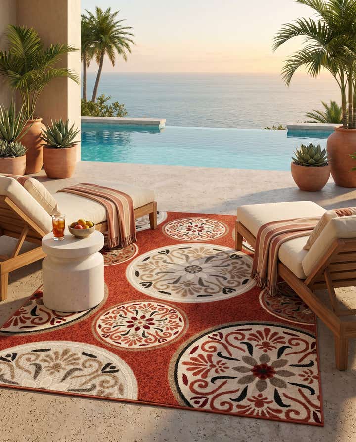 5' x 8' Easy-Clean Modern Indoor / Outdoor Rug