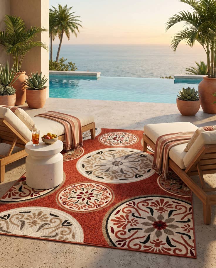 Detail image of 5' x 8' Easy-Clean Modern Indoor / Outdoor Rug