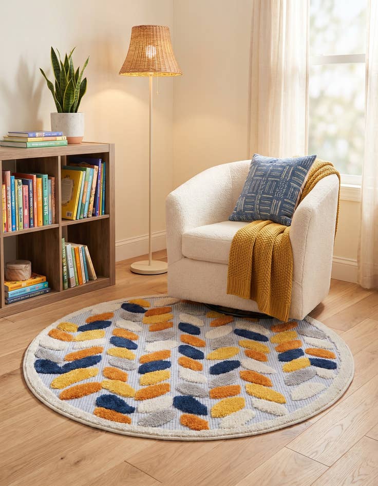 Detail image of 3' 3 x 3' 3 Easy-Clean Aruba Indoor / Outdoor Round Rug