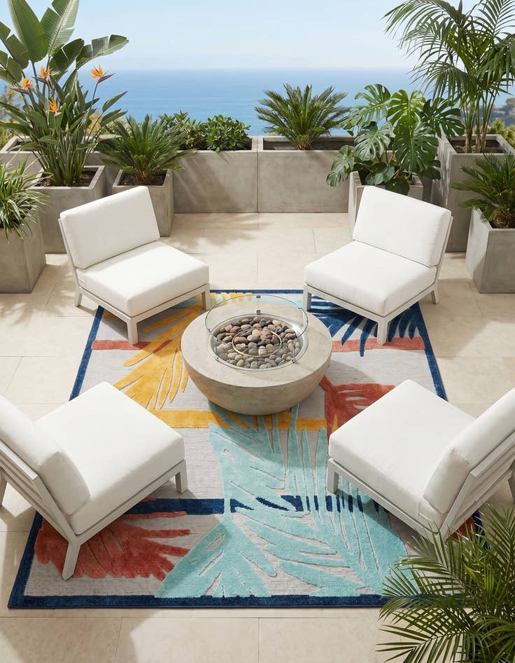 Detail image of 7' 10 x 7' 10 Easy-Clean Belize Indoor / Outdoor Square Rug