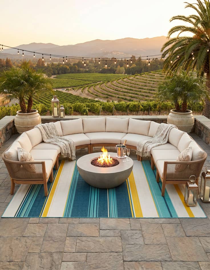 Detail image of 10' x 14' Easy-Clean Border Indoor / Outdoor Rug