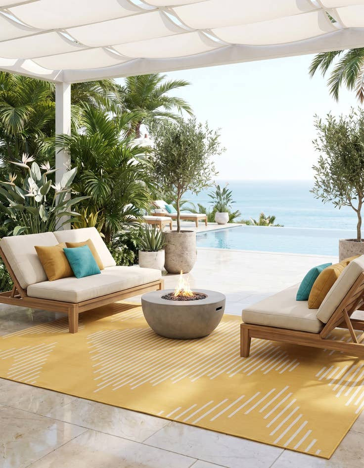 Detail image of 10' x 13' Easy-Clean Modern Indoor / Outdoor Rug