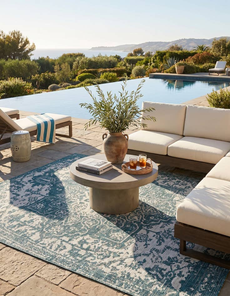 Detail image of 7' 10 x 10' Easy-Clean Jill Zarin Dubai Indoor / Outdoor Rug