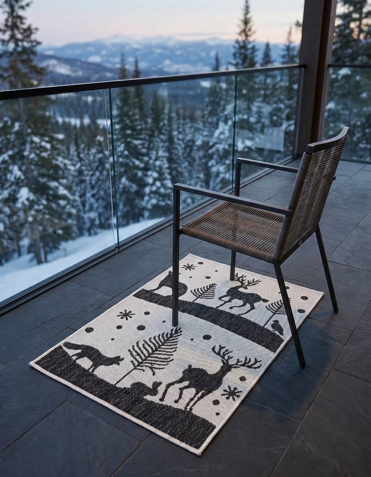 Detail image of 2' x 3' Easy-Clean Holiday Indoor / Outdoor Rug