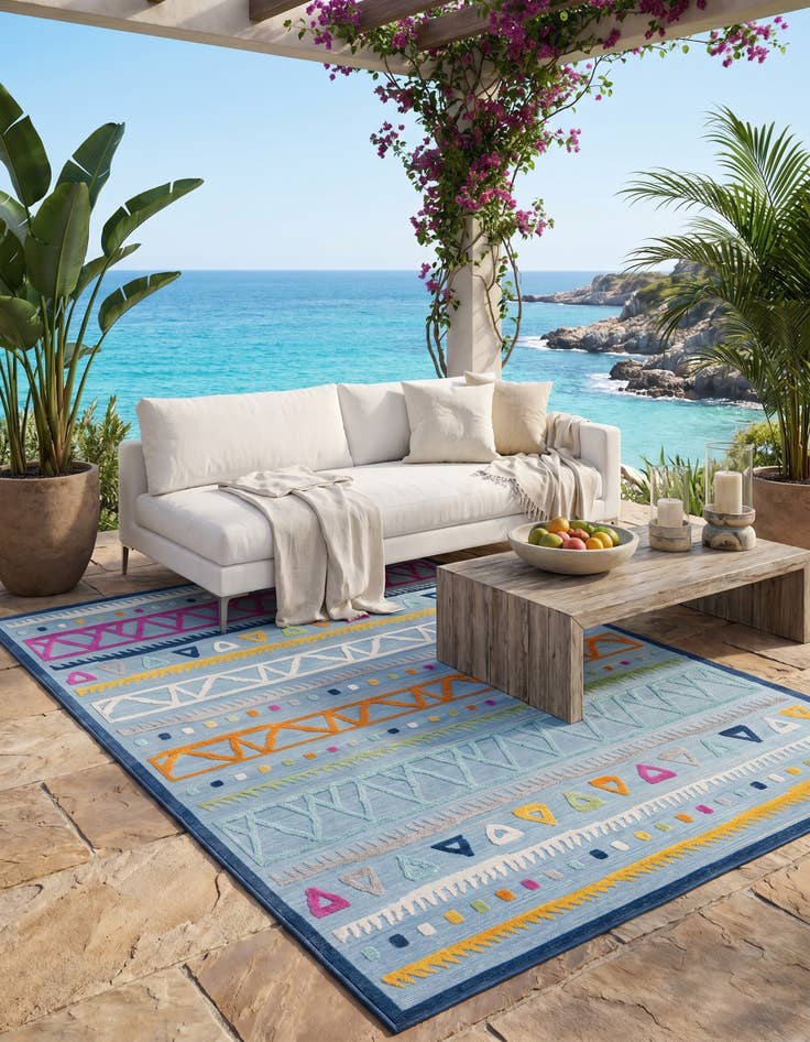 Detail image of 7' 3 x 9' 10 Easy-Clean Indoor / Outdoor Rug