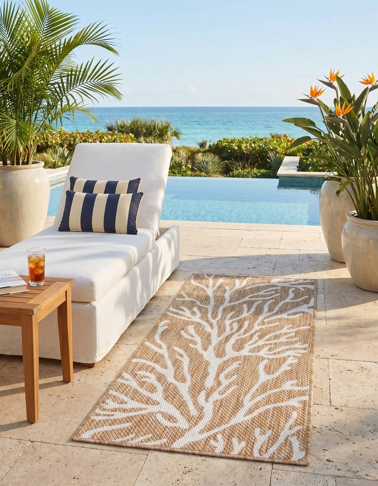 Detail image of 2' x 4' Easy-Clean Coastal Indoor / Outdoor Runner Rug