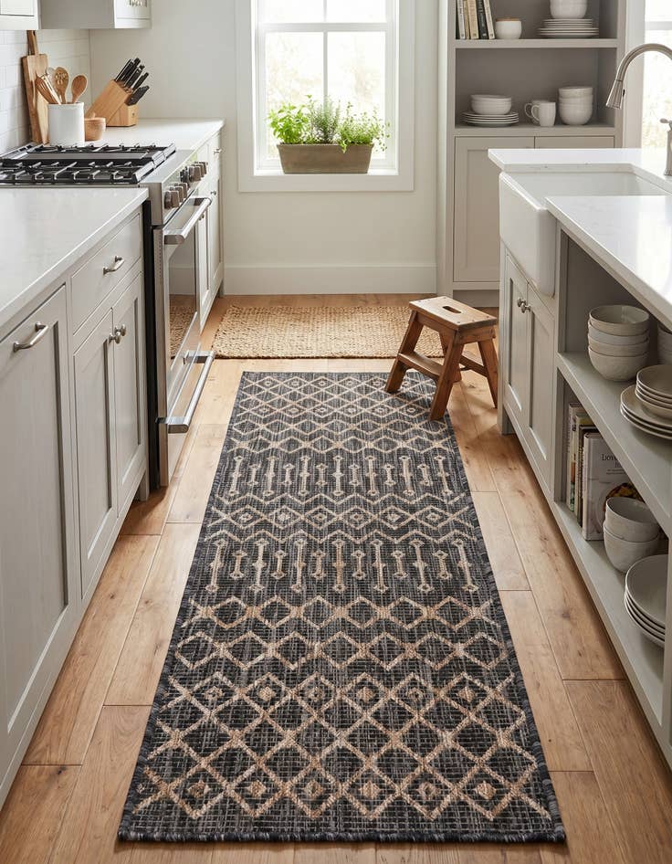Detail image of 2' x 6' Easy-Clean Trellis Indoor / Outdoor Runner Rug