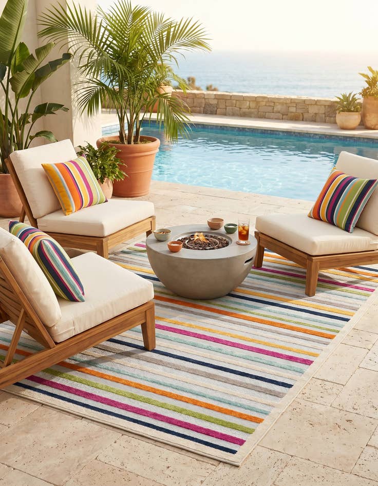 Detail image of 7' 10 x 10' Easy-Clean Aruba Indoor / Outdoor Rug