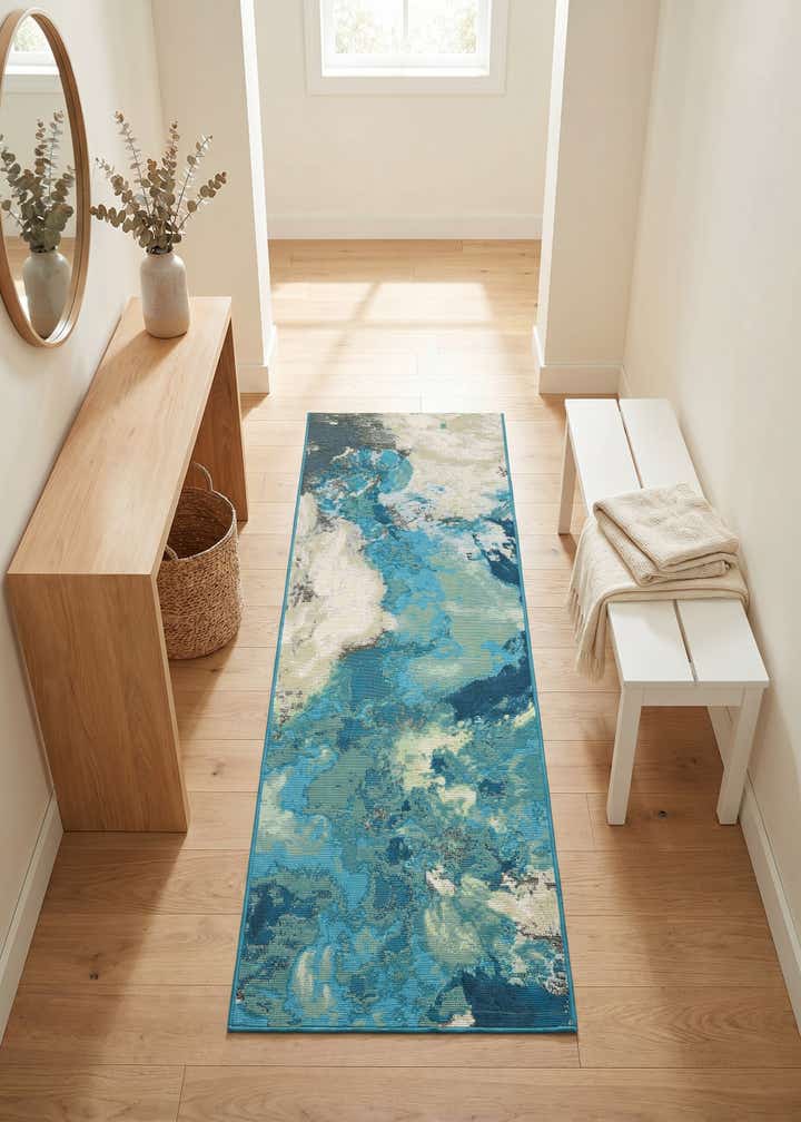 2' x 5' 1 Easy-Clean Modern Indoor / Outdoor Runner Rug