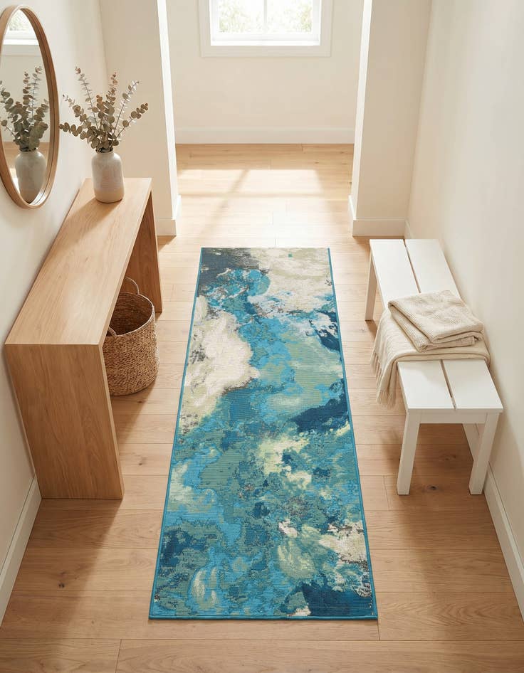Detail image of 2' x 5' 1 Easy-Clean Modern Indoor / Outdoor Runner Rug