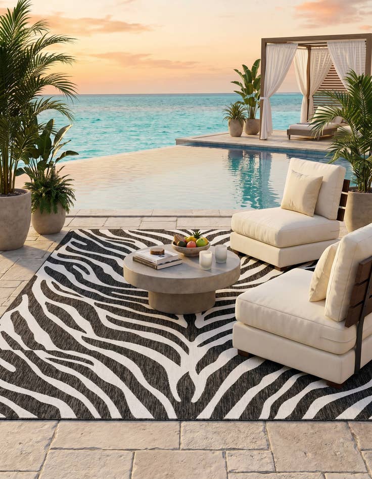 Detail image of 9' x 12' Easy-Clean Safari Indoor / Outdoor Rug