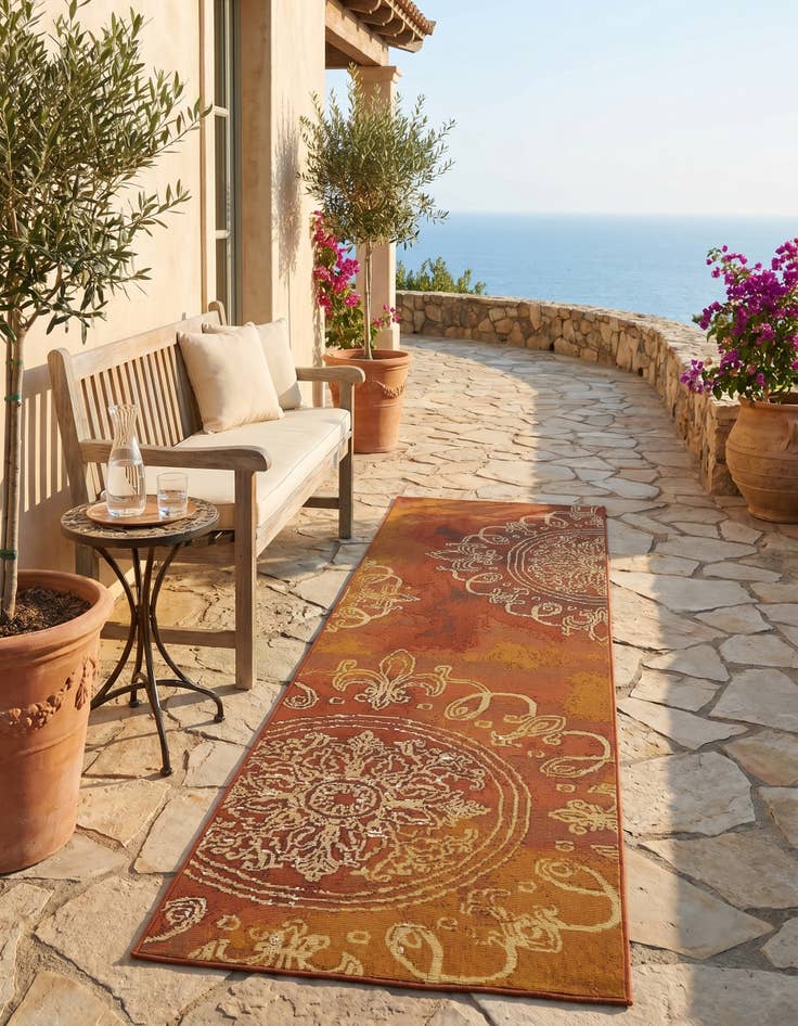 Detail image of 2' x 6' Easy-Clean Modern Indoor / Outdoor Runner Rug