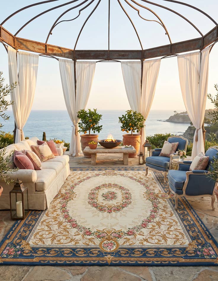 Detail image of 10' x 14' Easy-Clean Traditional Indoor / Outdoor Rug