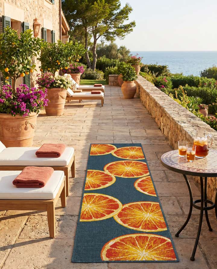 2' x 8' Easy-Clean Modern Indoor / Outdoor Runner Rug