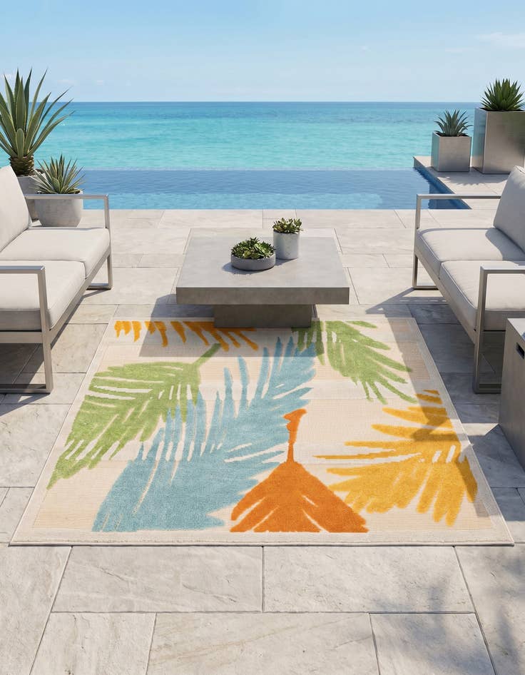 Detail image of 5' 3 x 5' 3 Easy-Clean Aruba Indoor / Outdoor Square Rug