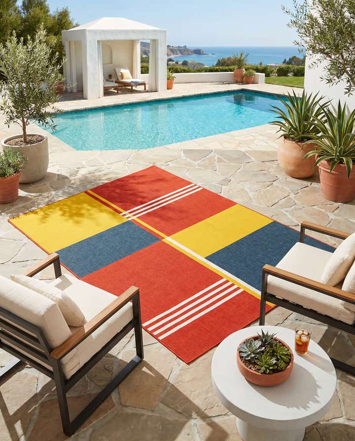 6' x 9' Easy-Clean Modern Indoor / Outdoor Rug