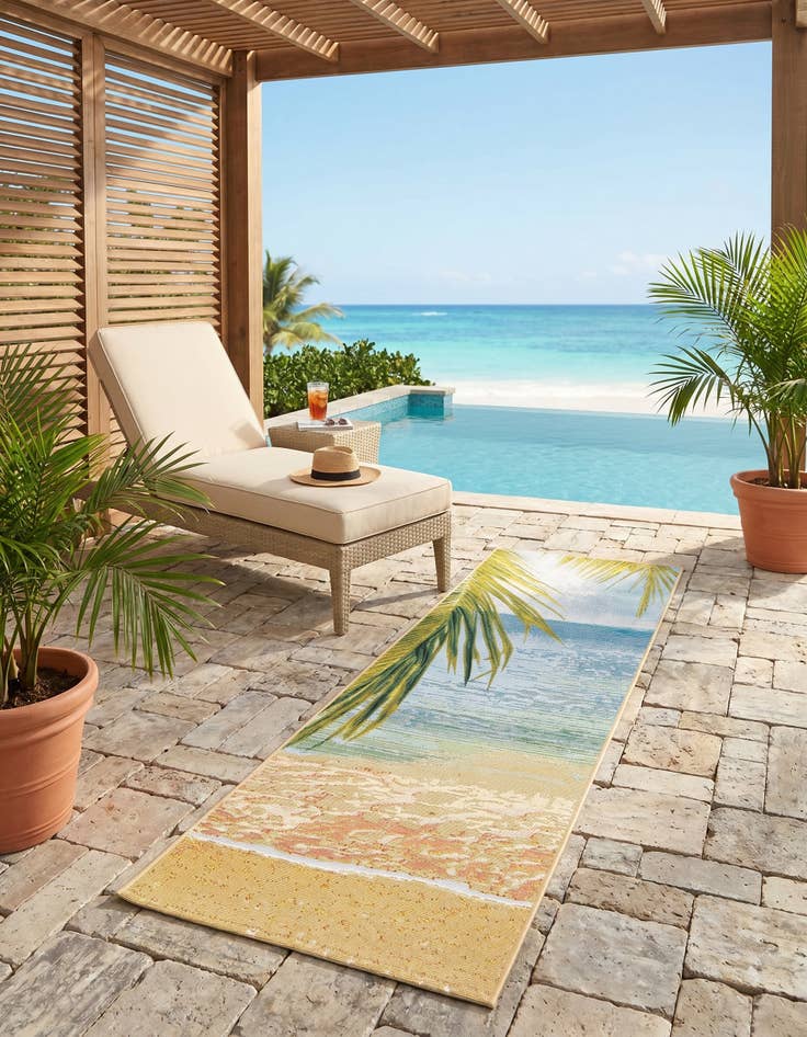 Detail image of 2' x 6' Easy-Clean Coastal Indoor / Outdoor Runner Rug