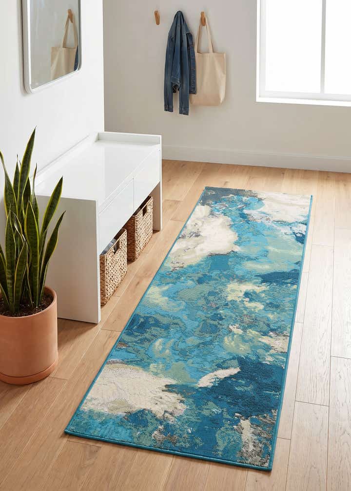 2' x 6' 1 Easy-Clean Modern Indoor / Outdoor Runner Rug